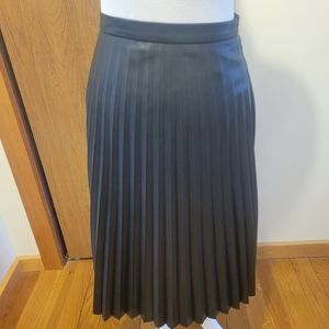 Faux Leather Pleated Skirt